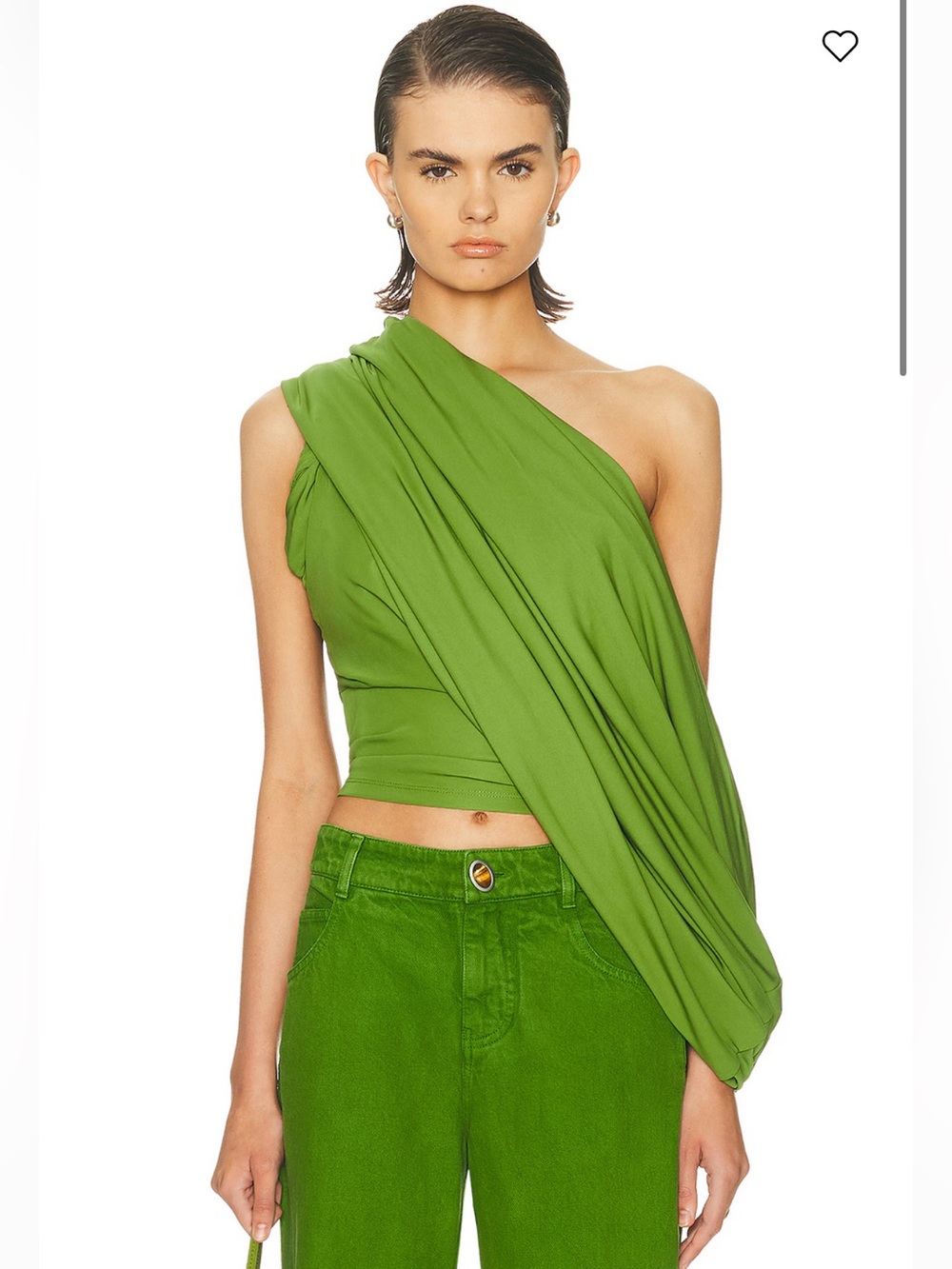 Christopher esber aiba draped jersey tee in cactus green